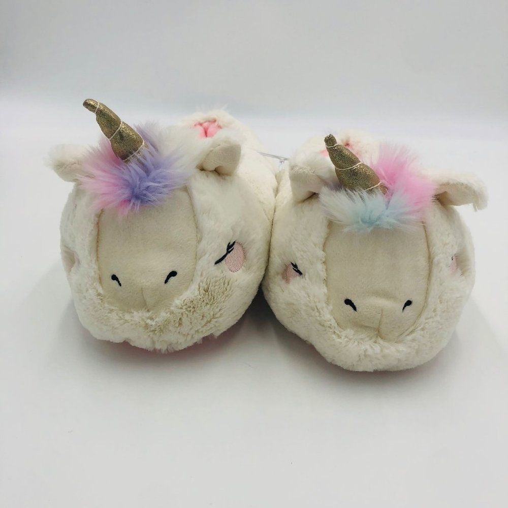 Brand New Cat & Jack Magical Unicorn Plushy Slippers For Girls Size 4/5